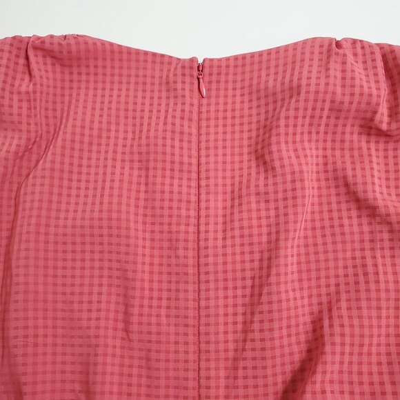 Gal Meets Glam Women Angelica Pleated Midi Dress 14 Pink Faux Wrap Shoulder Ties - Picture 9 of 11